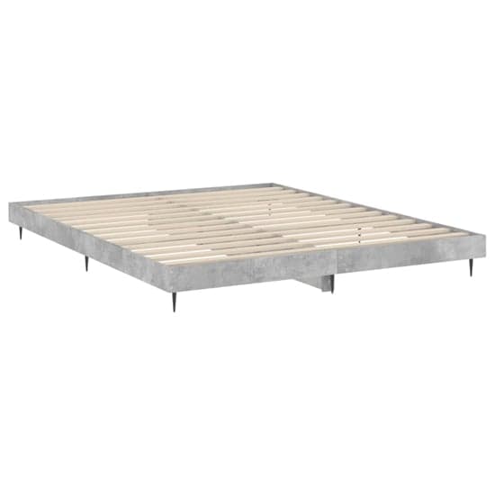 Gemma Wooden Double Bed In Concrete Effect With Black Legs_3