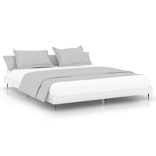 Gemma Wooden Double Bed In White With Black Metal Legs_2