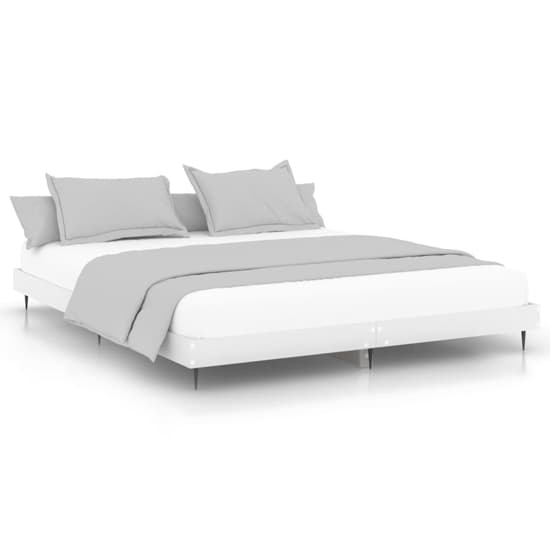 Gemma Wooden King Size Bed In White With Black Metal Legs_2