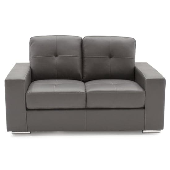 Gemonian Bonded Leather 2 Seater Sofa In Grey