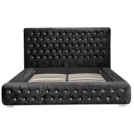 Geneva Fabric King Size Bed In Black Crushed Velvet_6