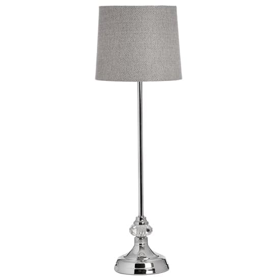Genial Metal Table Lamp In Silver With Grey Shade_1