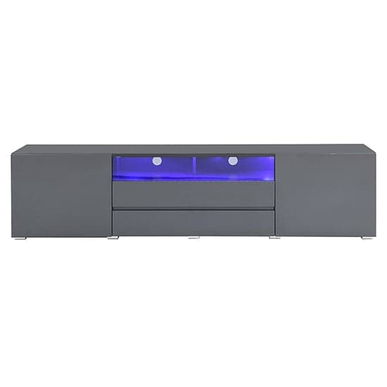 Genie Wide High Gloss TV Stand In Grey With LED Lighting_3