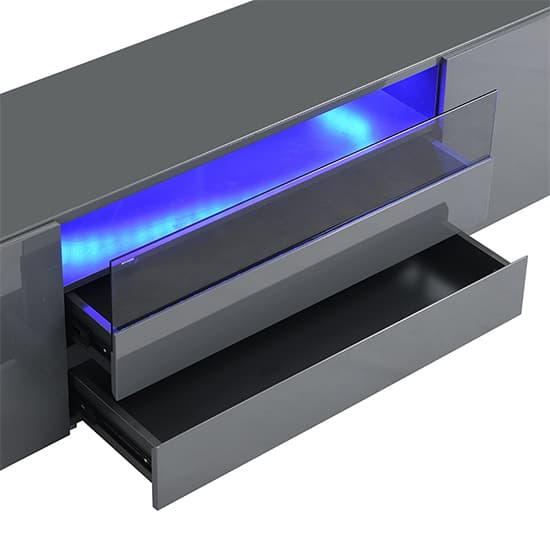 Genie Wide High Gloss TV Stand In Grey With LED Lighting_10