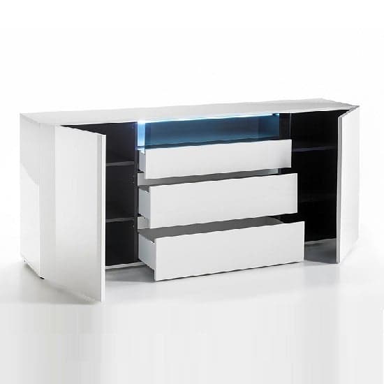 Genie Sideboard In High Gloss White With LED Lighting_2