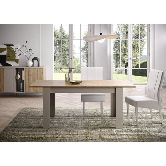 Genoa Extending Wooden Dining Table In Cashmere And Cadiz Oak_2