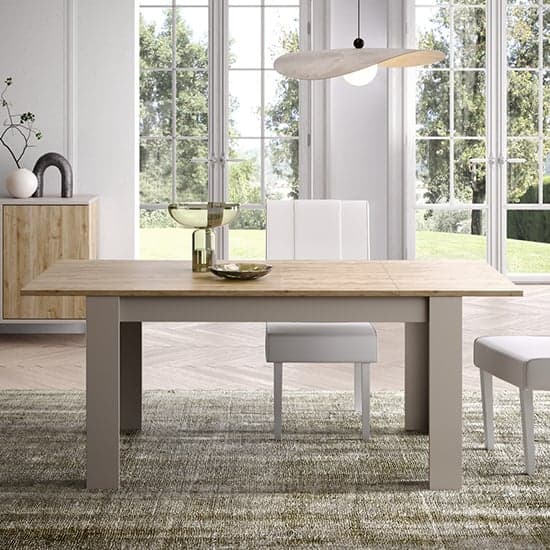 Genoa Extending Wooden Dining Table In Cashmere And Cadiz Oak_1