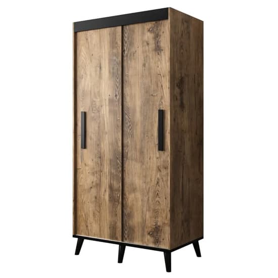 Genoa Wooden Wardrobe 2 Sliding Doors 120cm In Chestnut_5