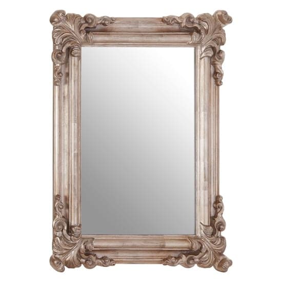 Georga Rectangular Wall Bedroom Mirror In Pale Silver Frame_1