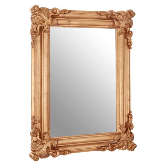 Georga Rectangular Wall Bedroom Mirror In Rich Gold Frame_1