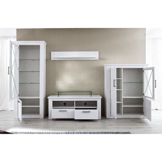 Gerald Living Room Furniture Set In White Pine With LED_2