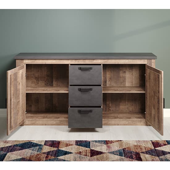 Gerald Wooden Sideboard In Matera And Brown Oak_3