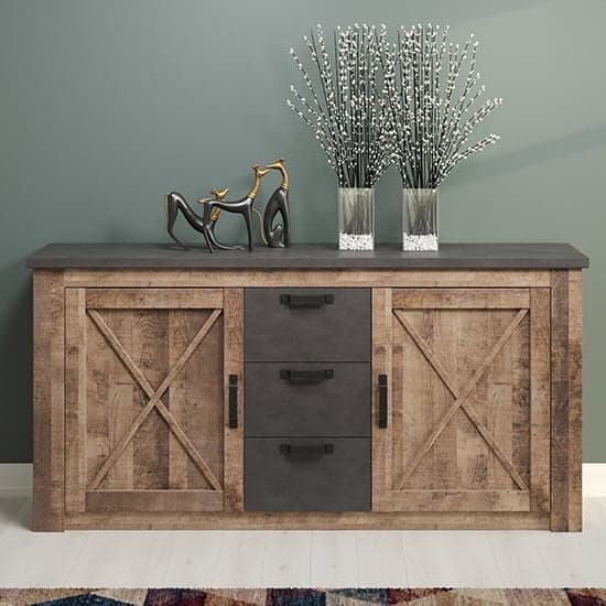 Gerald Wooden Sideboard In Matera And Brown Oak_1