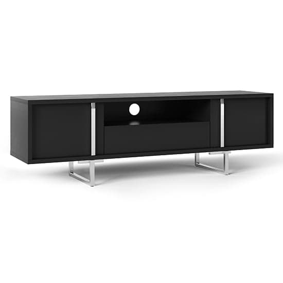 Getxo Wooden TV Stand With 2 Doors And 1 Drawer In Black_2