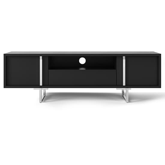 Getxo Wooden TV Stand With 2 Doors And 1 Drawer In Black_4