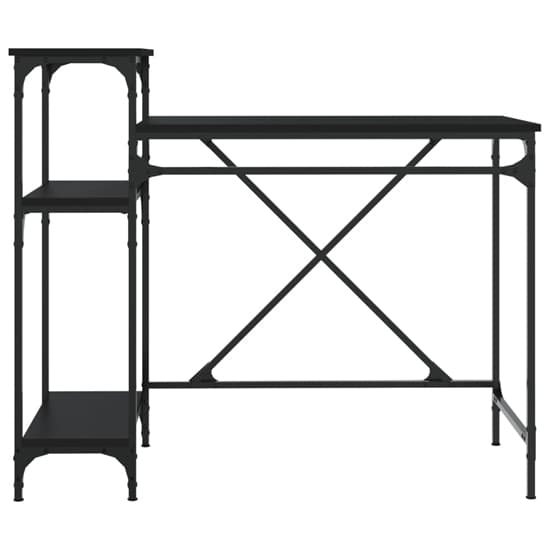 Gia Wooden Computer Desk Small With Shelves In Black_5