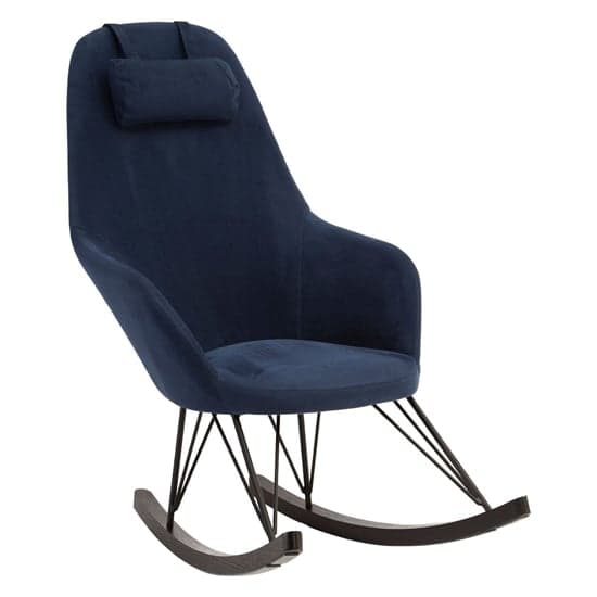 Giausar Upholstered Fabric Rocking Chair In Blue_1