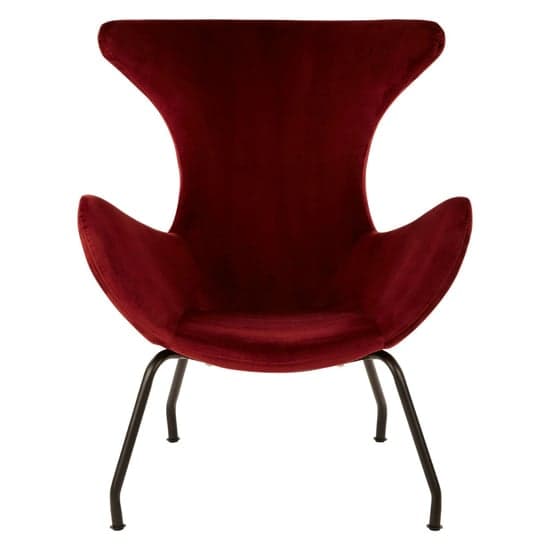 Giausar Velvet Bedroom Chair With Black Metal legs In Red_3