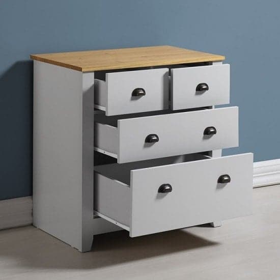 Ladkro Chest Of Drawers In Grey And Oak With 4 Drawers_2