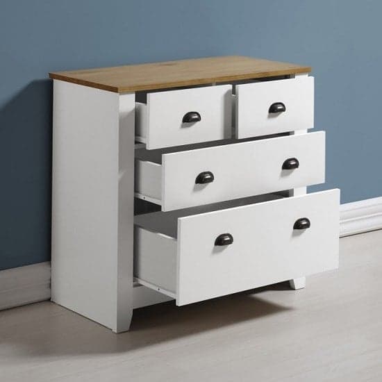 Ladkro Chest Of Drawers In White And Oak With 4 Drawers_2