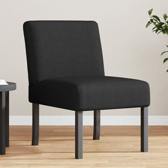 Gilbert Fabric Bedroom Chair In Black With Wooden Legs_1