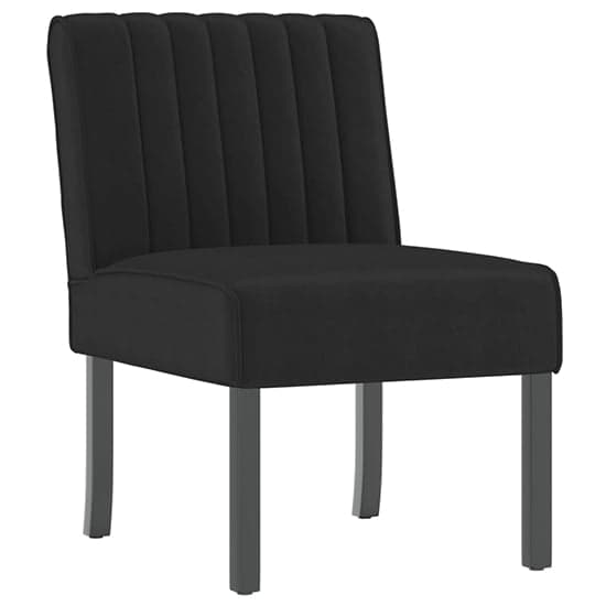 Gilbert Velvet Bedroom Chair In Black With Wooden Legs_2