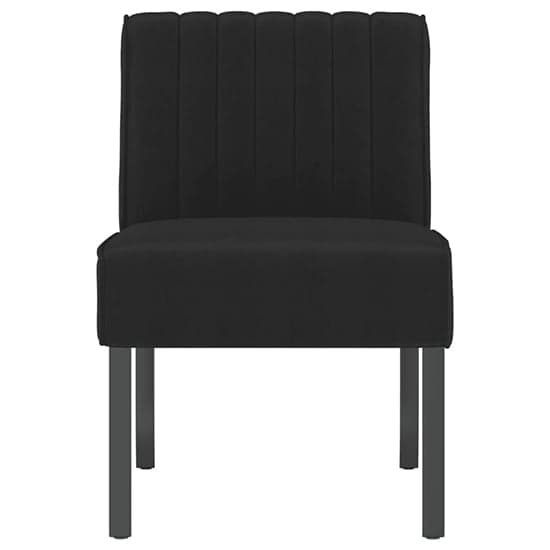 Gilbert Velvet Bedroom Chair In Black With Wooden Legs_3
