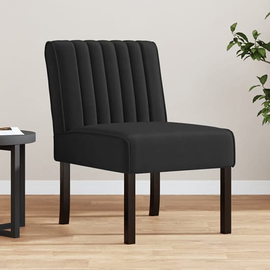 Gilbert Velvet Bedroom Chair In Black With Wooden Legs Furniture in