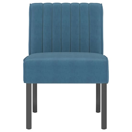 Gilbert Velvet Bedroom Chair In Blue With Wooden Legs_3