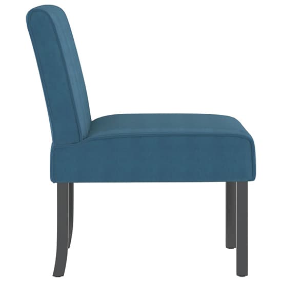 Gilbert Velvet Bedroom Chair In Blue With Wooden Legs_4