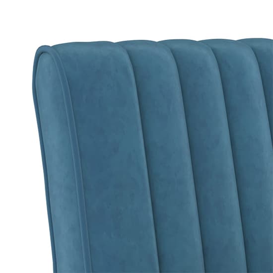 Gilbert Velvet Bedroom Chair In Blue With Wooden Legs_6