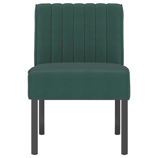 Gilbert Velvet Bedroom Chair In Dark Green With Wooden Legs_3