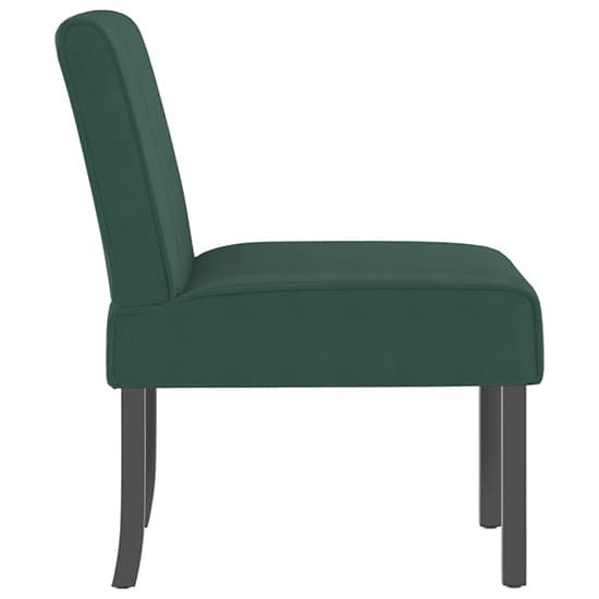 Gilbert Velvet Bedroom Chair In Dark Green With Wooden Legs_4
