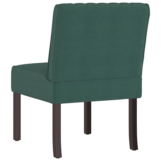 Gilbert Velvet Bedroom Chair In Dark Green With Wooden Legs_5