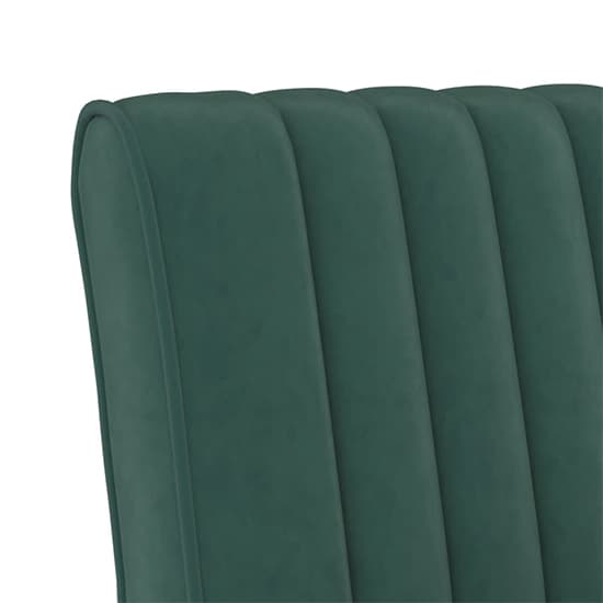 Gilbert Velvet Bedroom Chair In Dark Green With Wooden Legs_6
