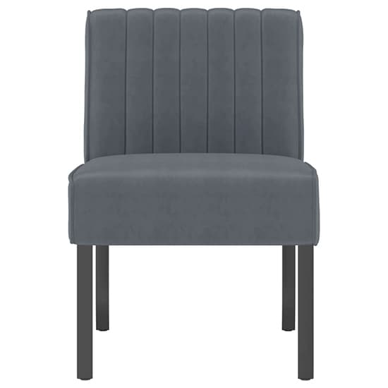 Gilbert Velvet Bedroom Chair In Dark Grey With Wooden Legs_3