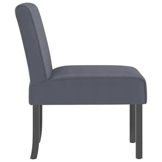 Gilbert Velvet Bedroom Chair In Dark Grey With Wooden Legs_4