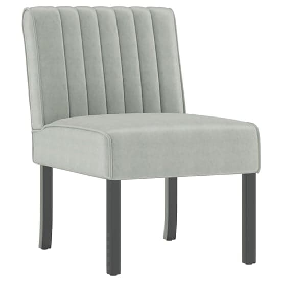 Gilbert Velvet Bedroom Chair In Light Grey With Wooden Legs_2
