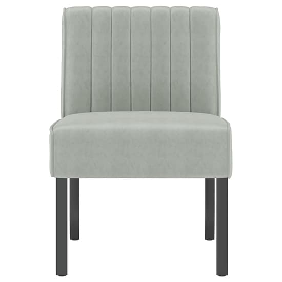Gilbert Velvet Bedroom Chair In Light Grey With Wooden Legs_3