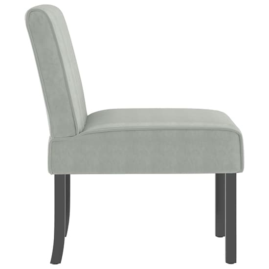 Gilbert Velvet Bedroom Chair In Light Grey With Wooden Legs_4