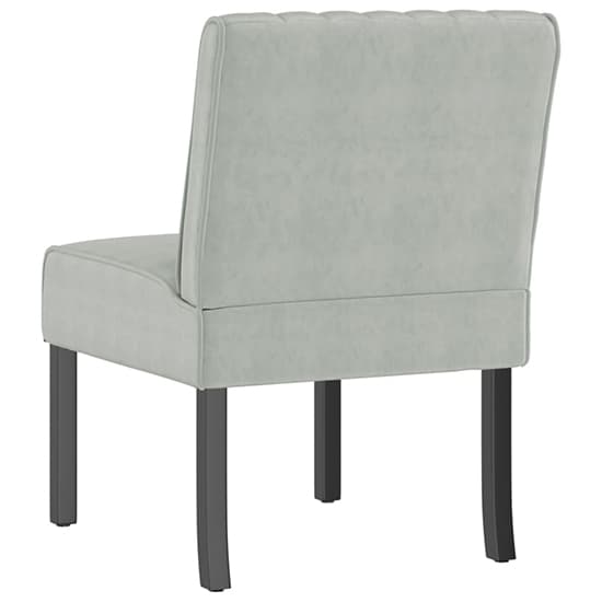 Gilbert Velvet Bedroom Chair In Light Grey With Wooden Legs_5
