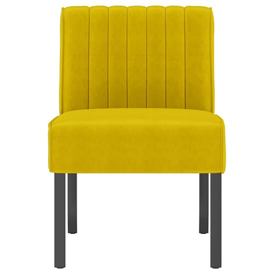 Gilbert Velvet Bedroom Chair In Yellow With Wooden Legs_3