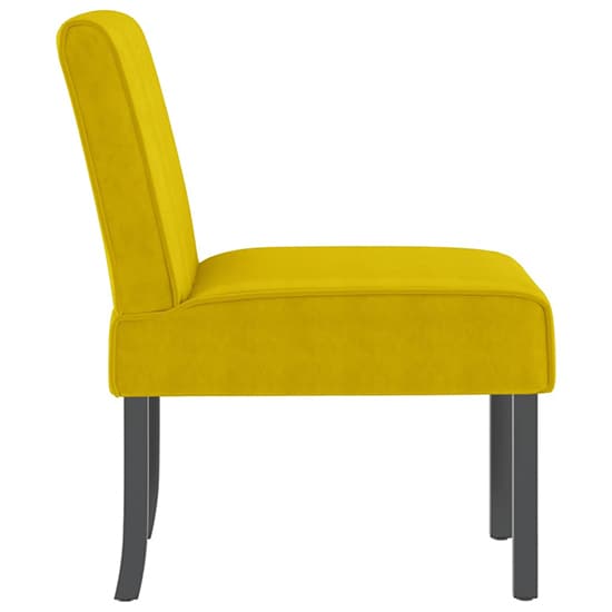 Gilbert Velvet Bedroom Chair In Yellow With Wooden Legs_4