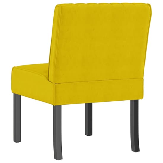 Gilbert Velvet Bedroom Chair In Yellow With Wooden Legs_5