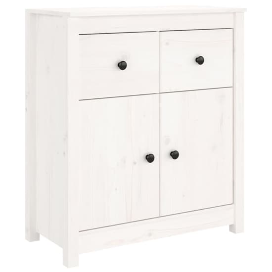 Giles Pine Wood Sideboard With 2 Doors 2 Drawers In White_3