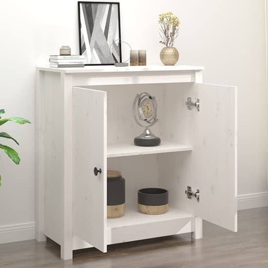 Giles Pine Wood Sideboard With 2 Doors In White_2