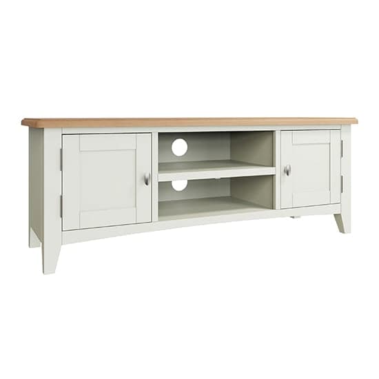 Gilford Wooden 2 Doors 1 Shelf TV Stand In White_2