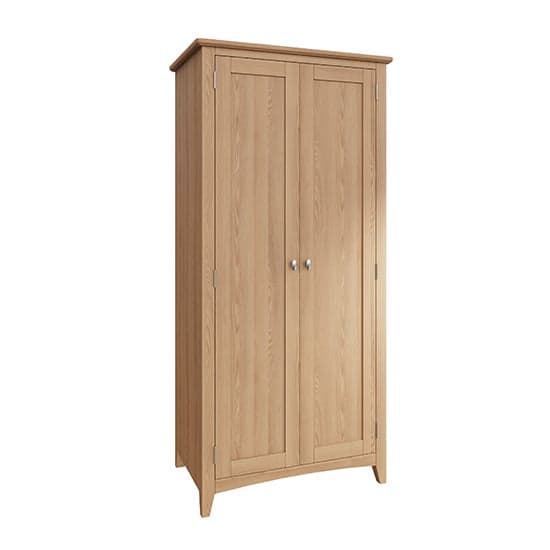 Gilford Wooden 2 Doors Wardrobe In Light Oak_2