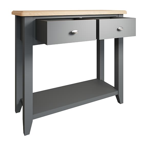 Gilford Wooden 2 Drawers Console Table In Grey Furniture in Fashion