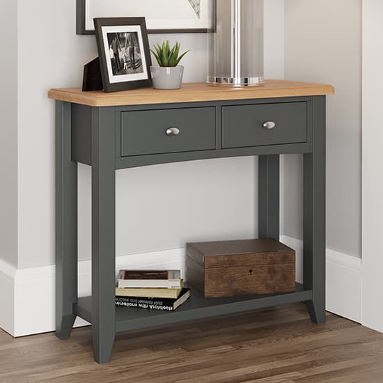 Gilford Wooden 2 Drawers Console Table In Grey Furniture in Fashion